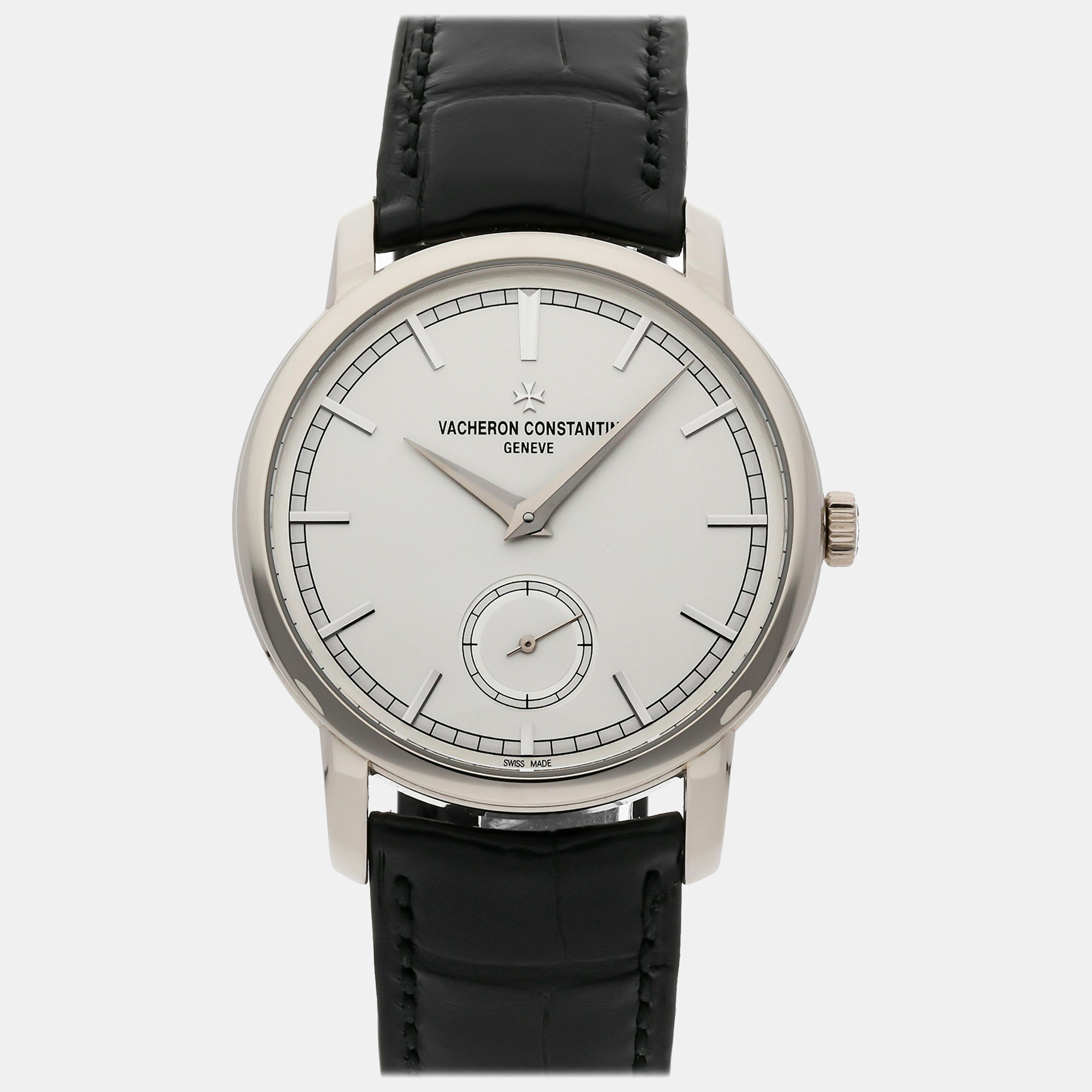 

Vacheron Constantin Silver 18k White Gold Traditionnelle Manual Winding Men's Wristwatch 38 mm