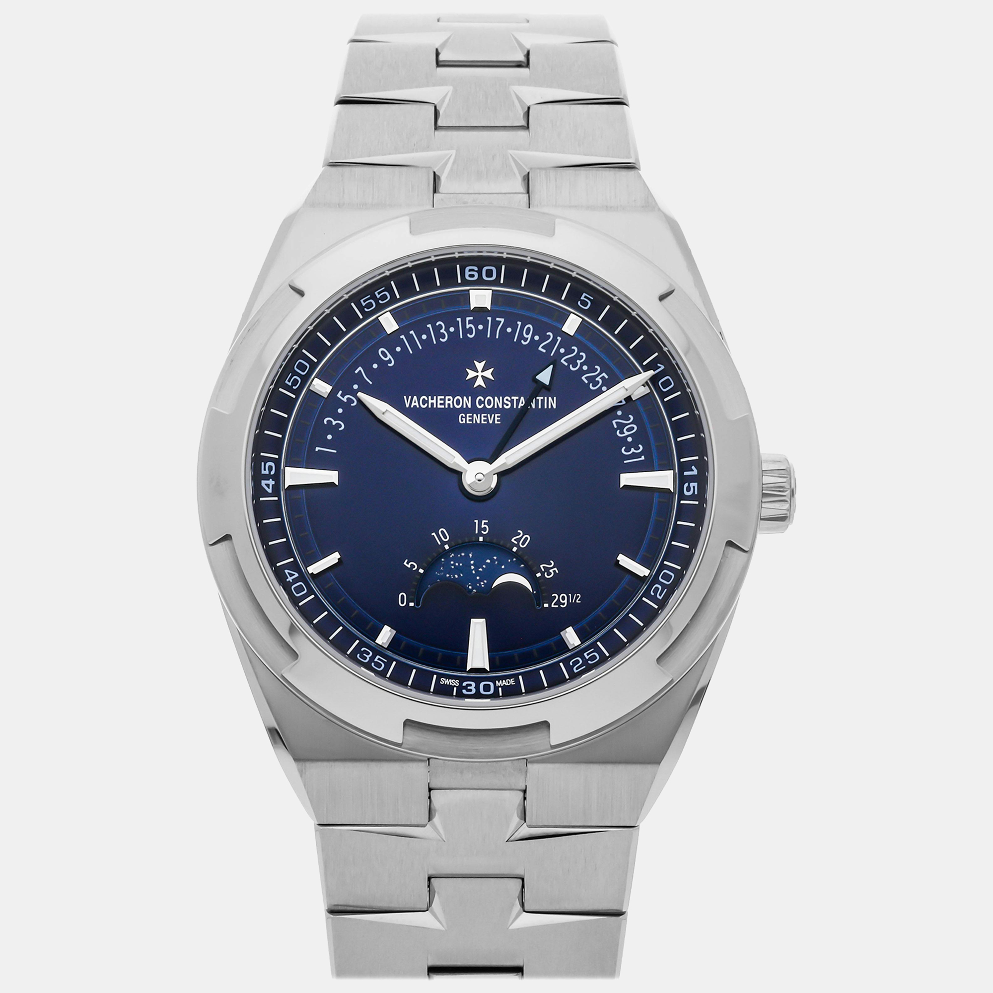 

Vacheron Constantin Blue Stainless Steel Overseas Automatic Men's Wristwatch 41 mm