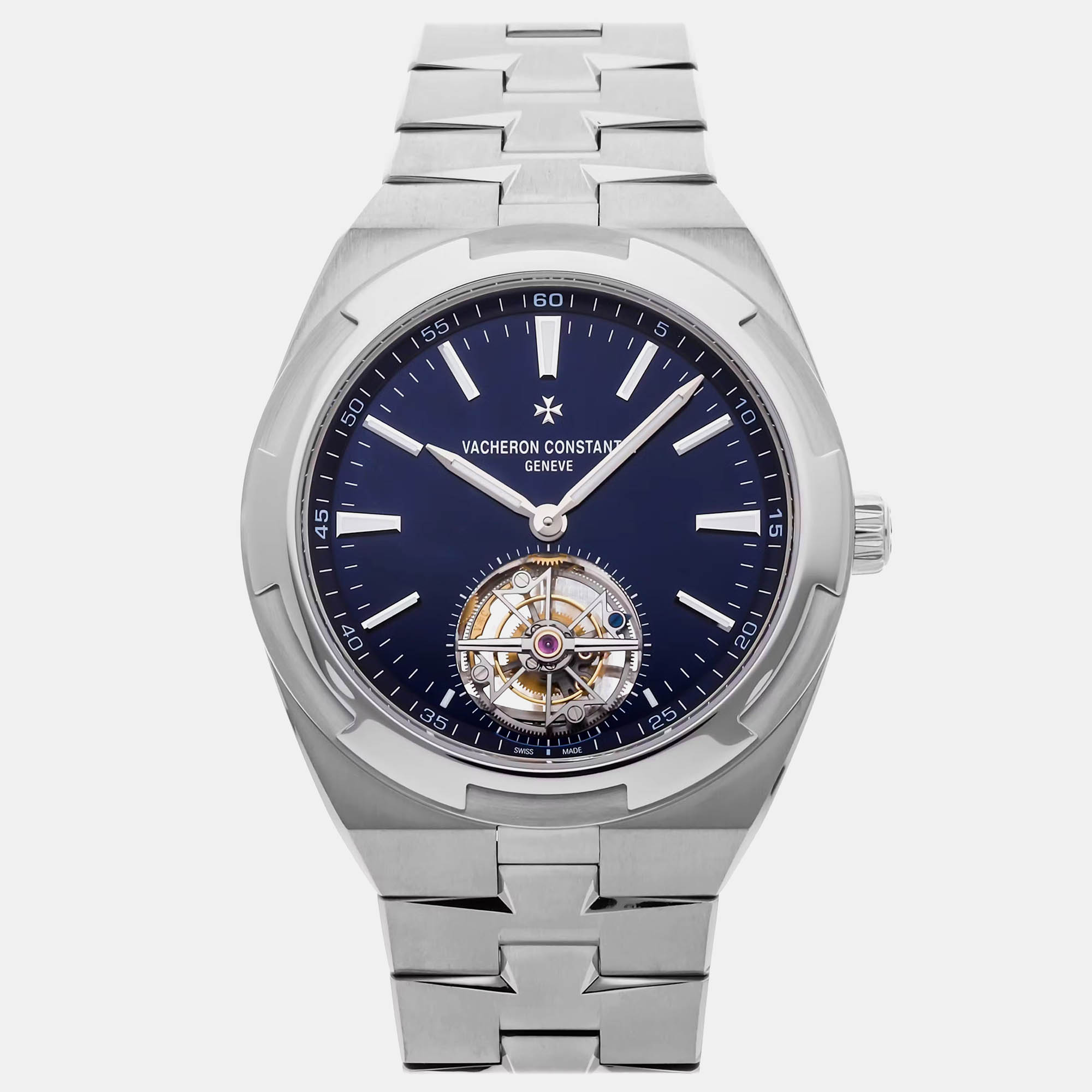 Pre-owned Vacheron Constantin Overseas Tourbillon 6000v/110a-b544 In Blue