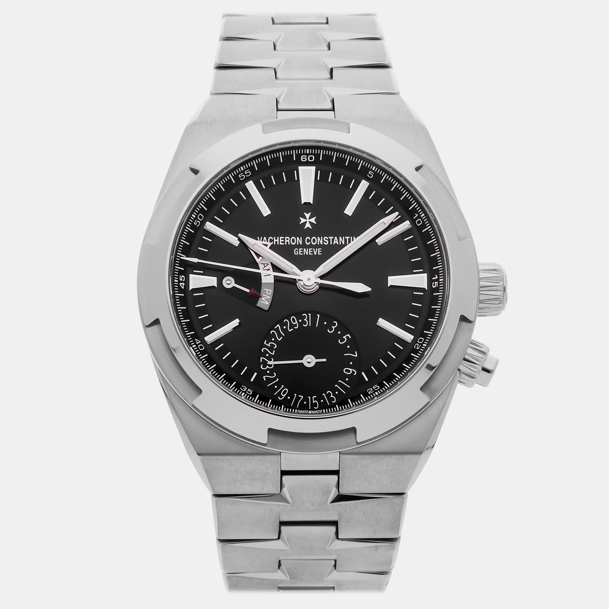 

Pre-Owned Vacheron Constantin Overseas Dual Time 7900V/110A-B546 Black Automatic Stainless Steel Men's Wristwatch 41 mm