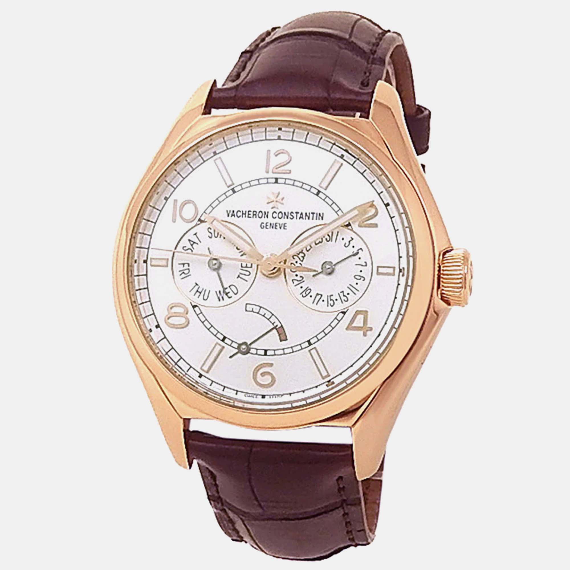 Vacheron Constantin Fiftysix Day-Date 4400E/000R-B436 Automatic Silver Dial 18k Rose Gold Men’s Wristwatch 40 mm