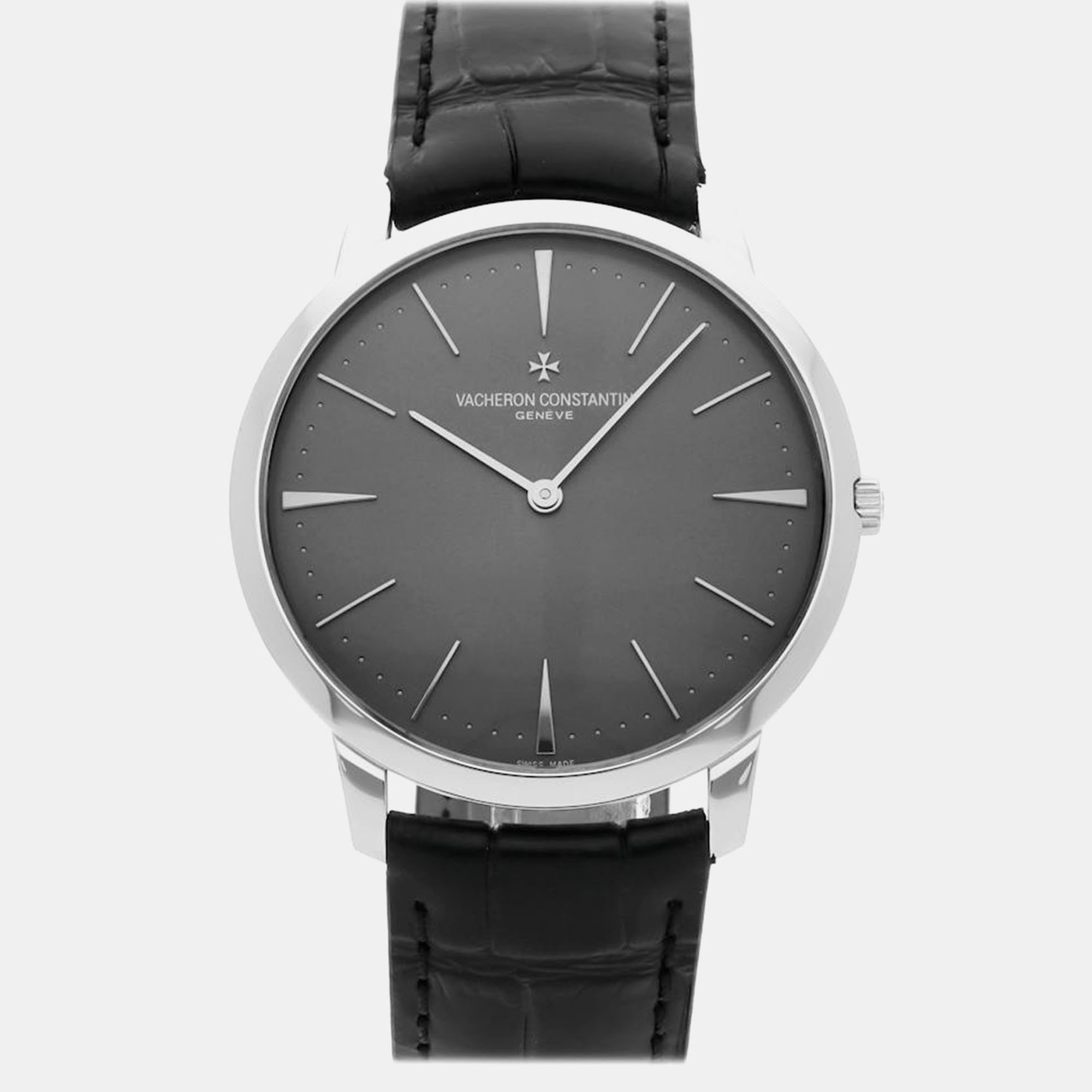 

Vacheron Constantin Patrimony Grand Taille 81180/000P-9539 Manual Winding Grey Dial Platinum Men's Wristwatch