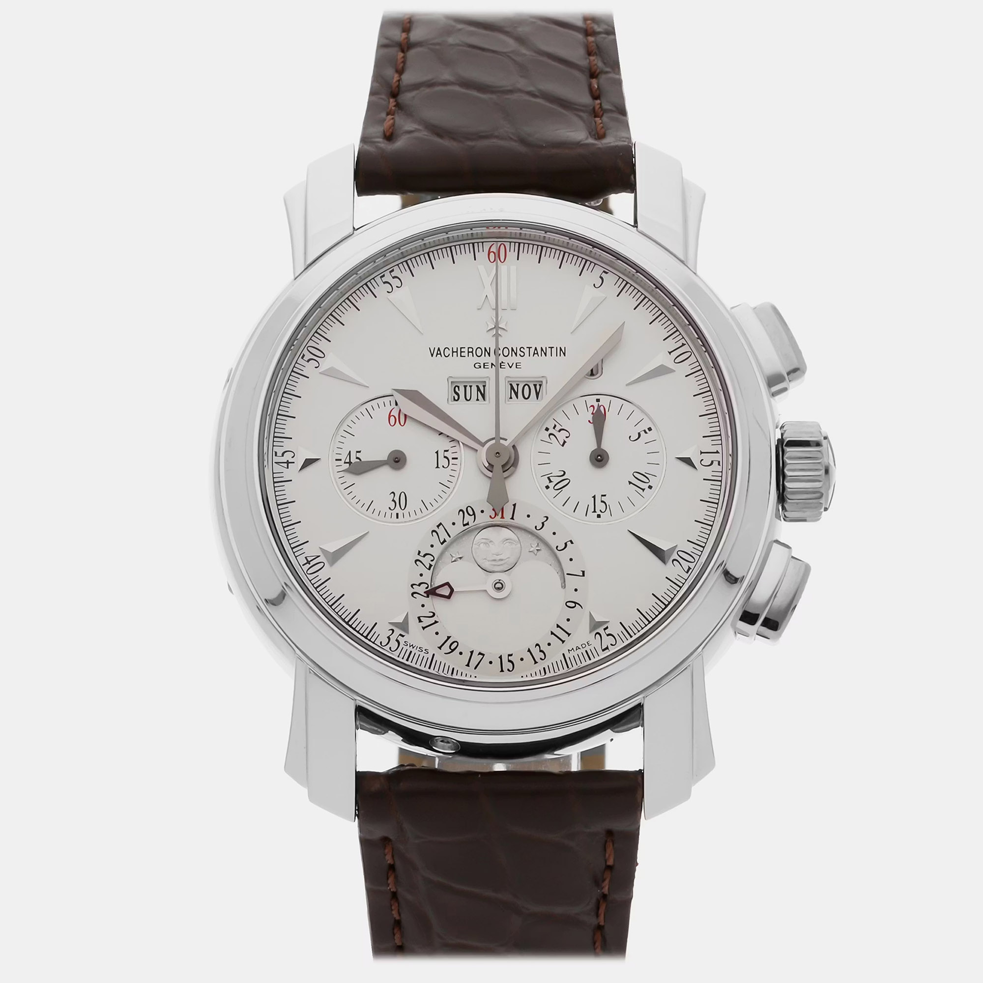 

Pre-Owned Vacheron Constantin Malte Perpetual Calendar Chronograph 47112/000P-8915, Silver