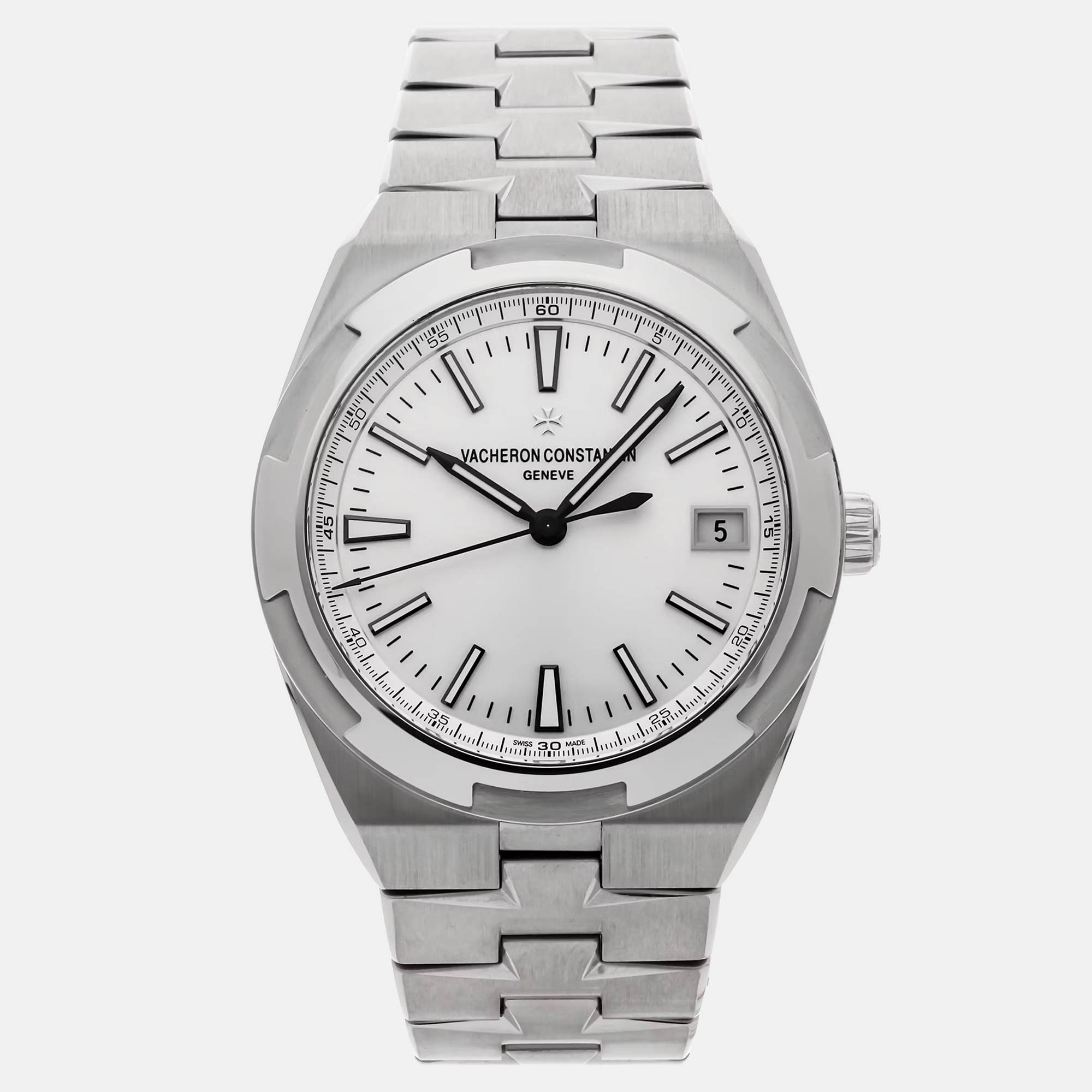 

Pre-Owned Vacheron Constantin Overseas 4500V/110A-B126 Silver Automatic Stainless Steel Men's Wristwatch 41 MM