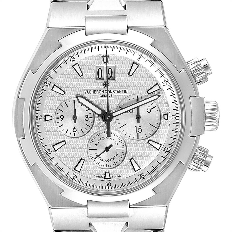 

Vacheron Constantin Silver Stainless Steel Overseas Chronograph Mens