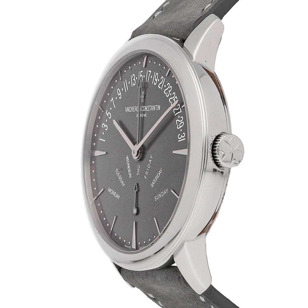 

Vacheron Constantin Grey Platinum Patrimony Retrograde Day Date Limited Edition 86020/000P-9321 Men's Wristwatch 42 MM