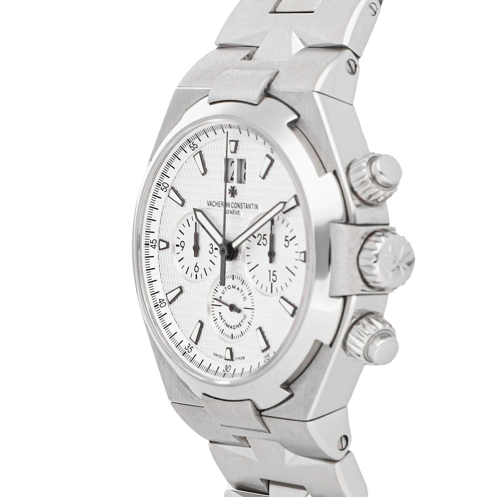 

Vacheron Constantin Silver Stainless Steel Overseas Chronograph 49150/B01A-9095 Men's Wristwatch 42 MM