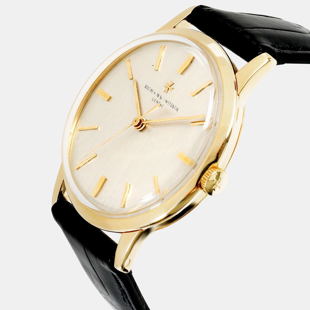

Vacheron Constantin Silver 18k Yellow Gold Classique 6268 Manual Winding Men's Wristwatch 34.5 mm