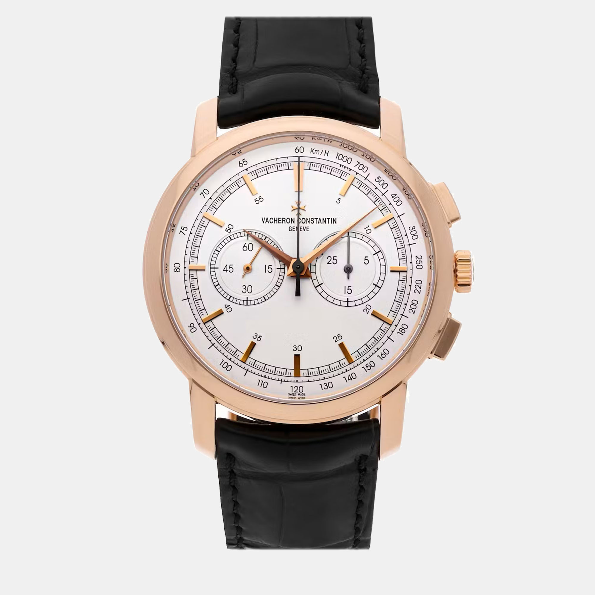 Sophisticated design and traditions of fine watchmaking characterize this authentic designer timepiece. Grace your wrist with Vacheron Constantin luxurious piece and instantly elevate your day.