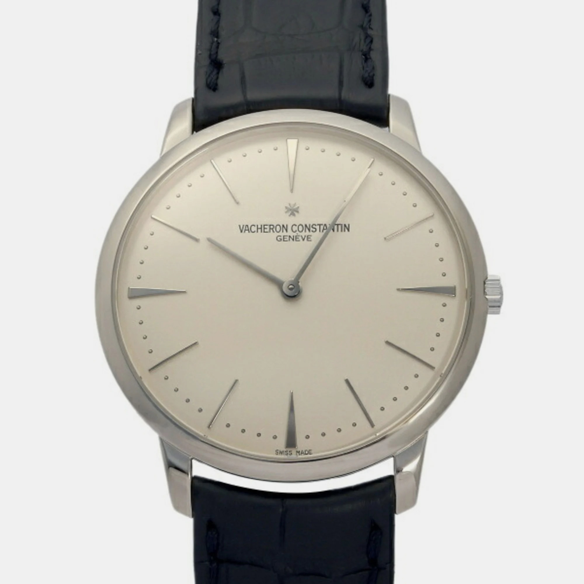 Pre-owned Vacheron Constantin White 18k White Gold Patrimony 81180/000g-9117 Manual Winding Men's Wristwatch 40 Mm