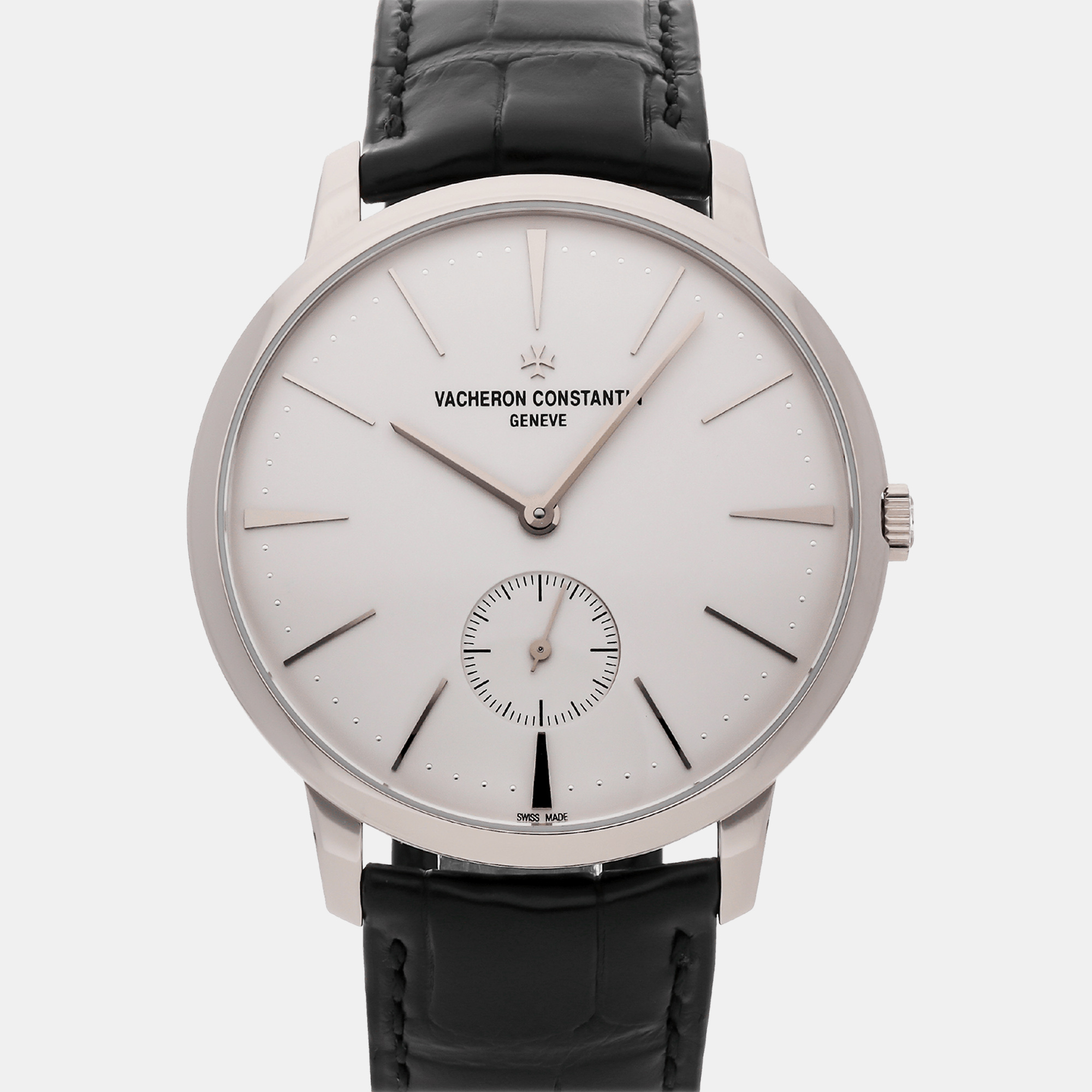 

Vacheron Constantin Silver 18k White Gold Patrimony 1110U/000G-B086 Manual Winding Men's Wristwatch 42 mm