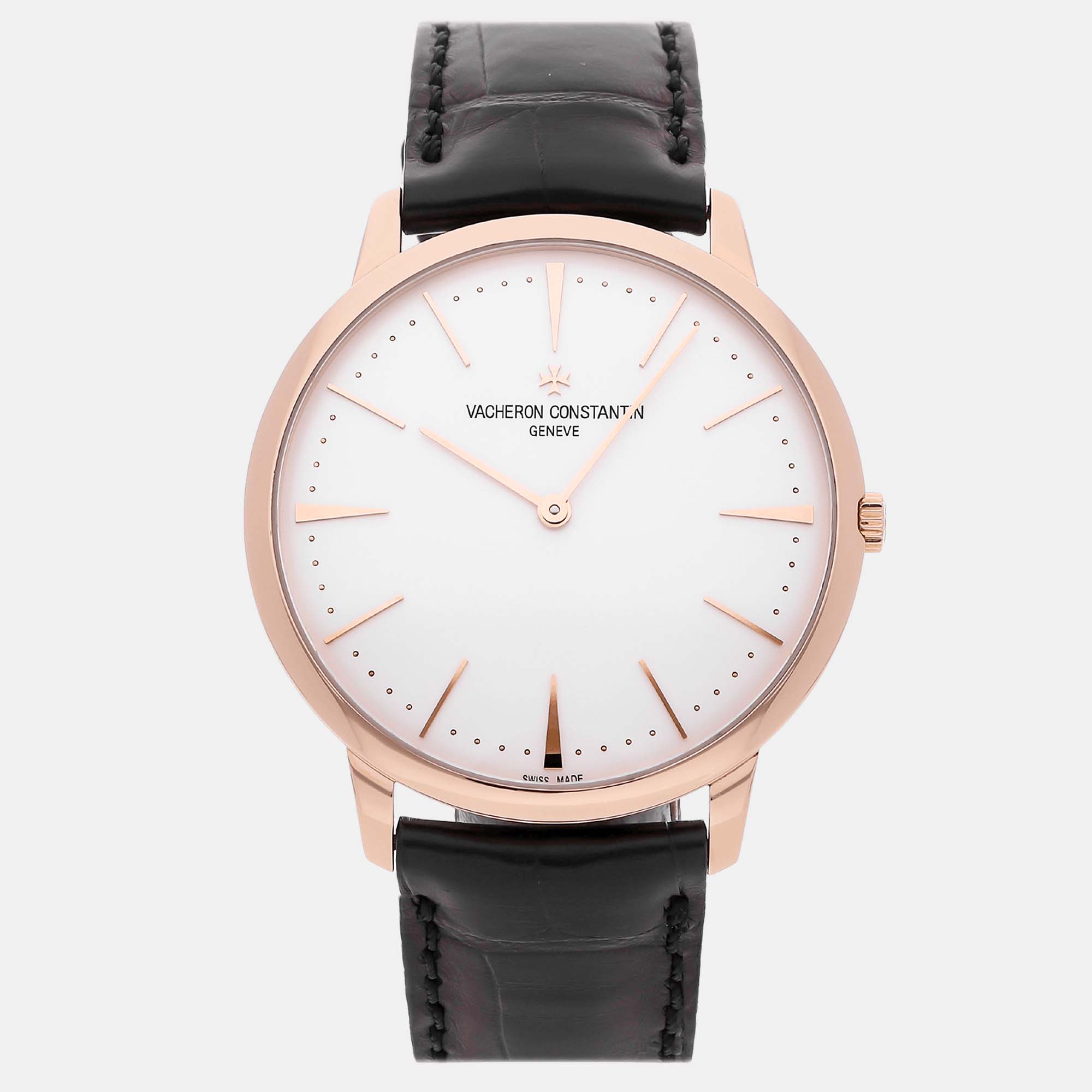 

Vacheron Constantin Silver 18k Rose Gold Patrimony 81180/000R-9159 Manual Winding Men's Wristwatch 40 mm