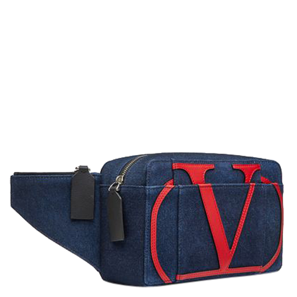 

Valentino Blue Denim VLOGO Belt Bag