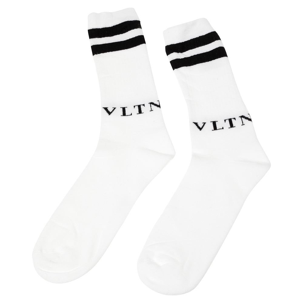 

Valentino White/ Black Cotton VLTN Socks S