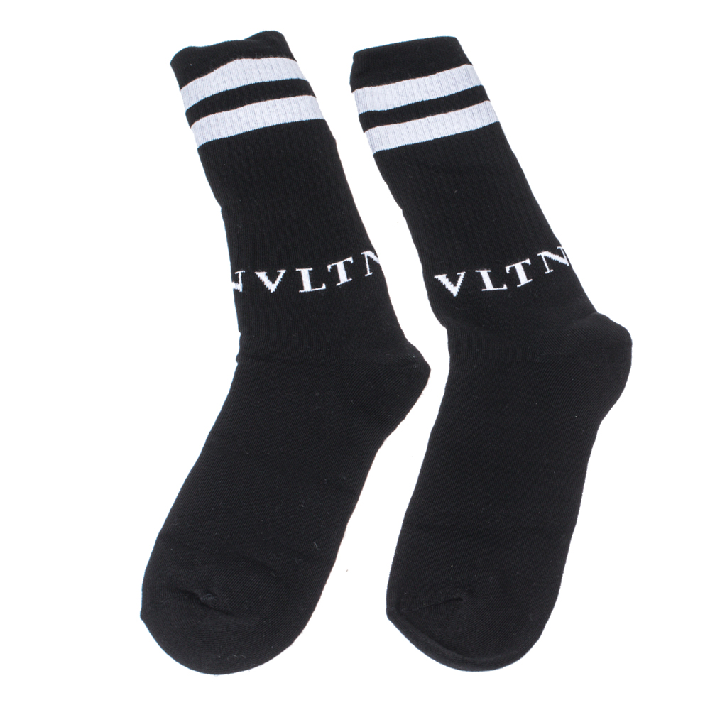 

Valentino Black/White Cotton VLTN Socks Size /X