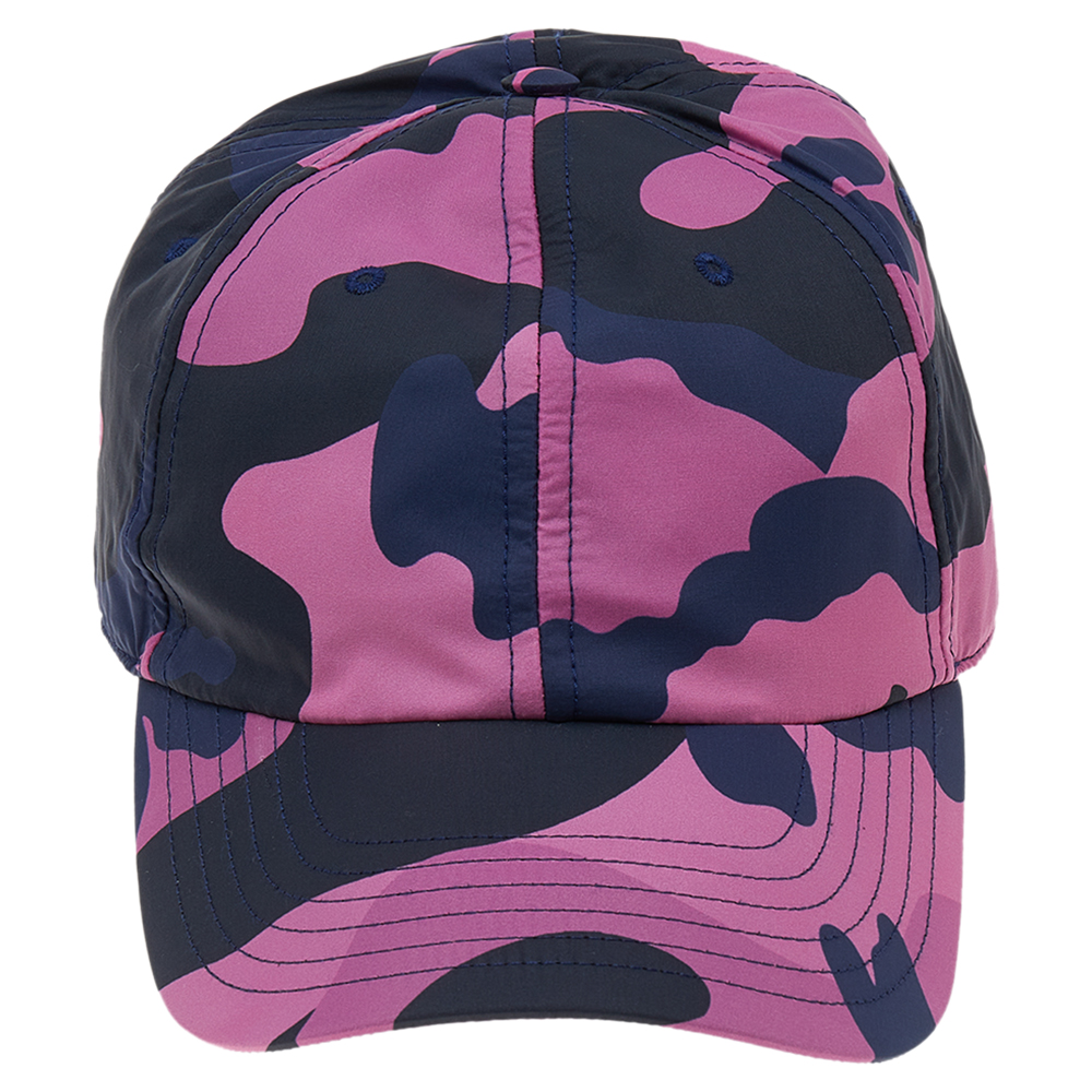 

Valentino Pink & Navy Blue Camouflage Print Baseball Hat Size