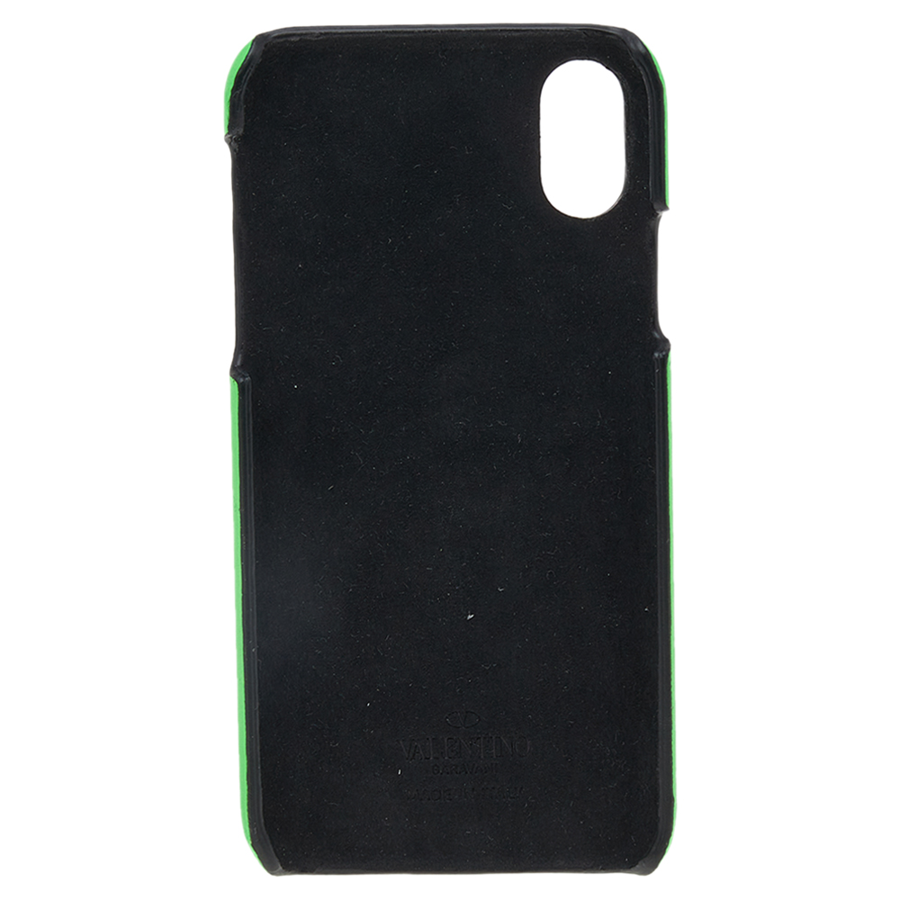 

Valentino Neon Green Leather VLTN iPhone X/XS Case