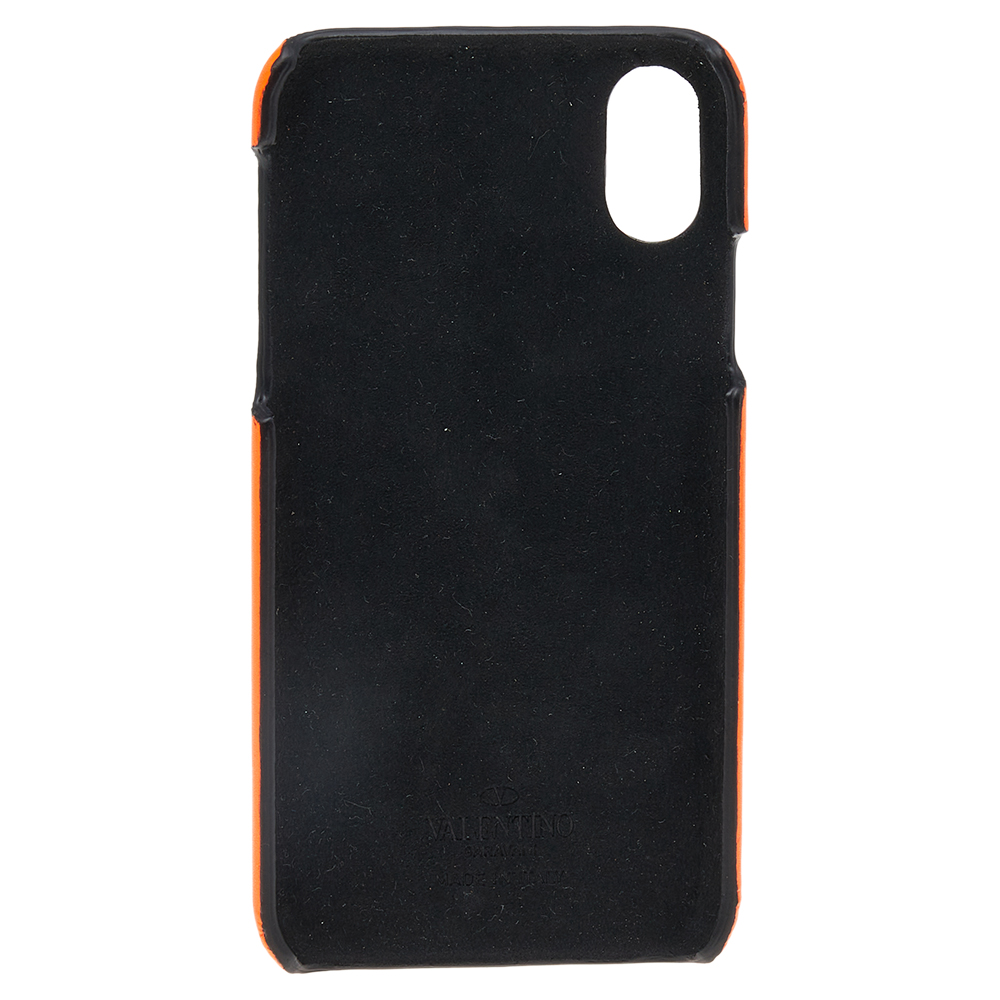 

Valentino Neon Orange Leather VLTN iPhone X/XS Case