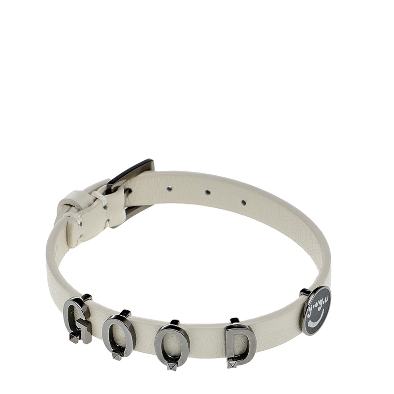 

Valentino White Leather Lovers Language Charm Bracelet
