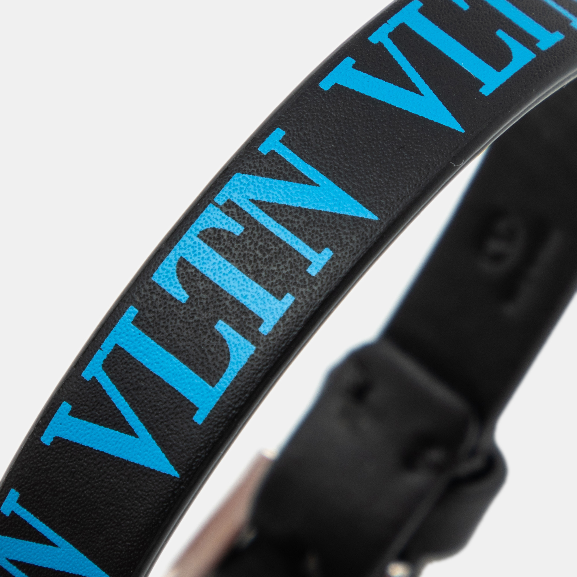

Valentino VLTN Leather Silver Tone Bracelet