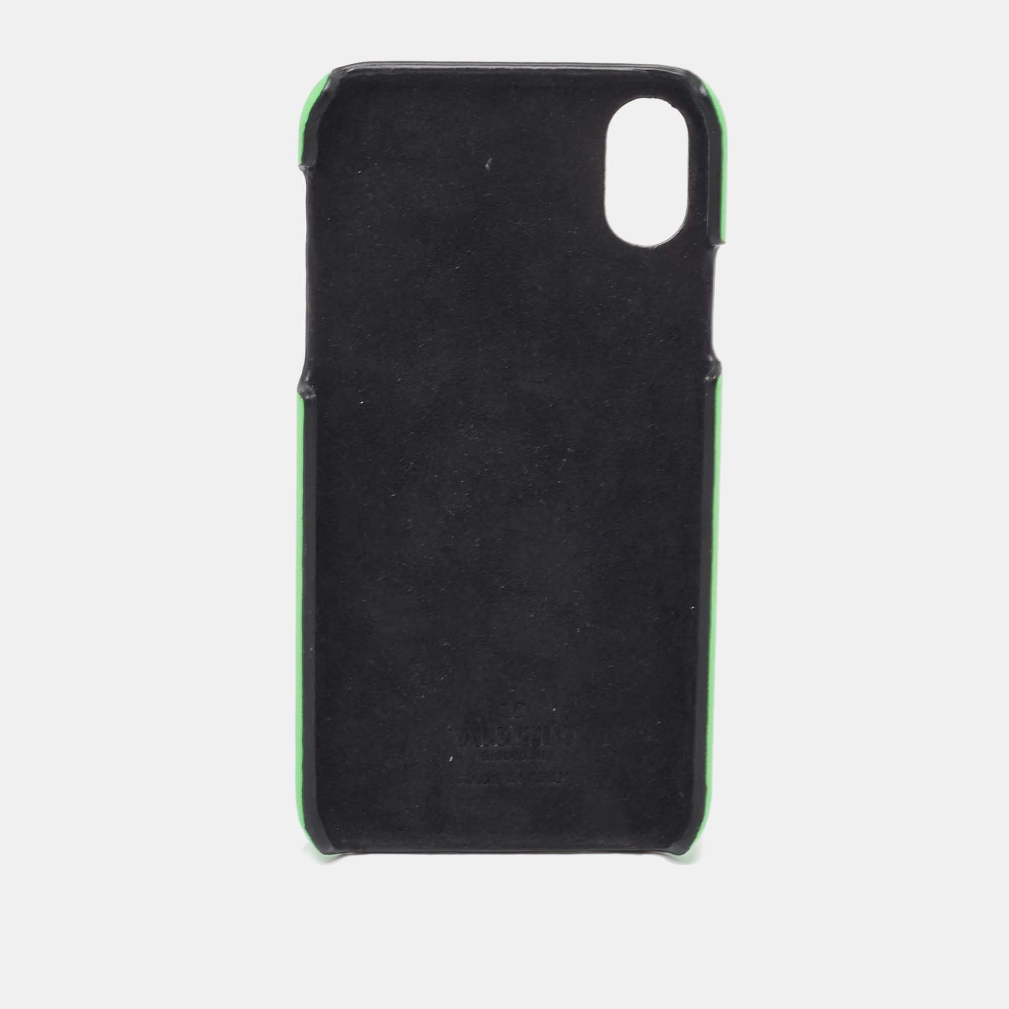 

Valentino Neon Green Leather VLTN iPhone X/XS Case