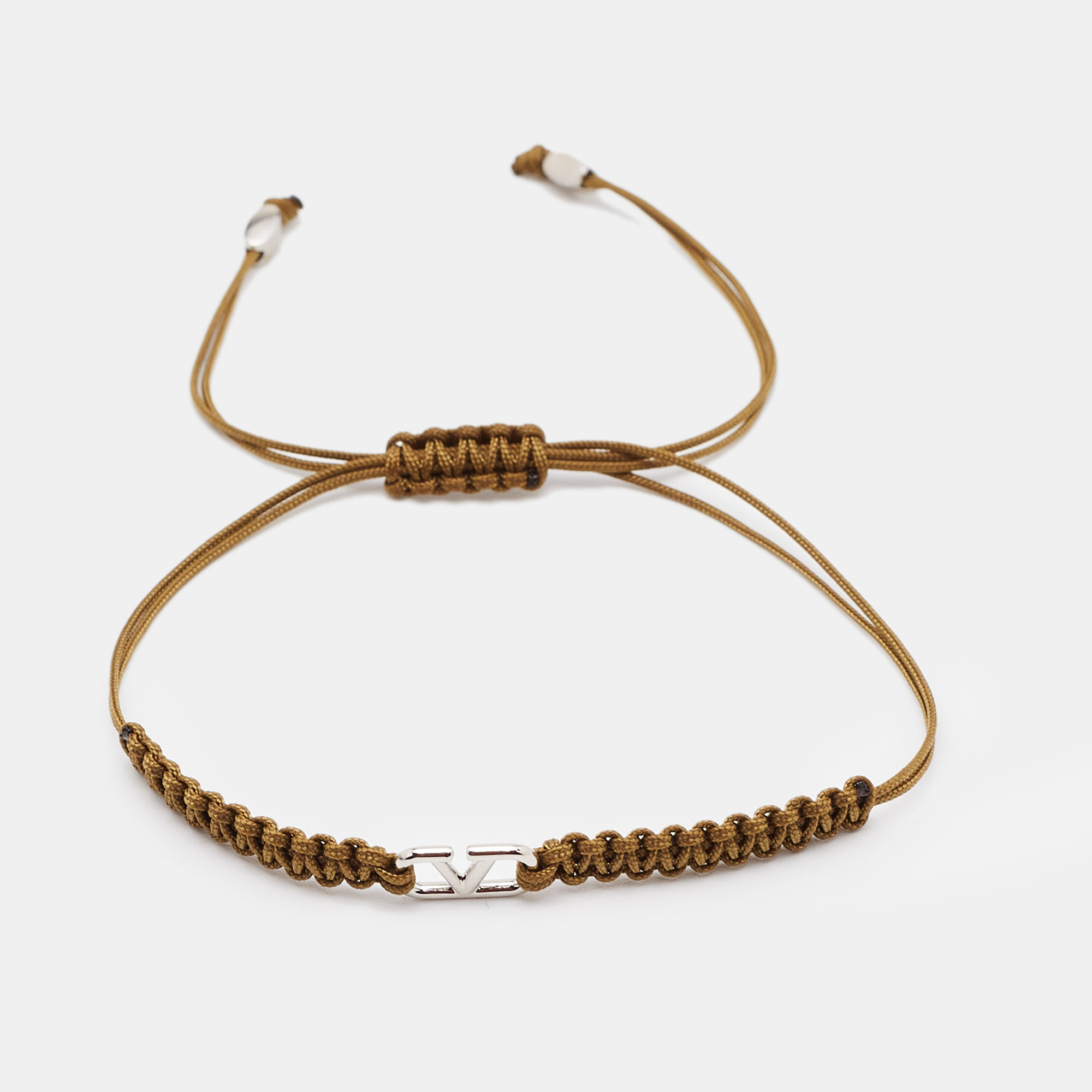 

Valentino Vlogo Silver Tone Cord Bracelet