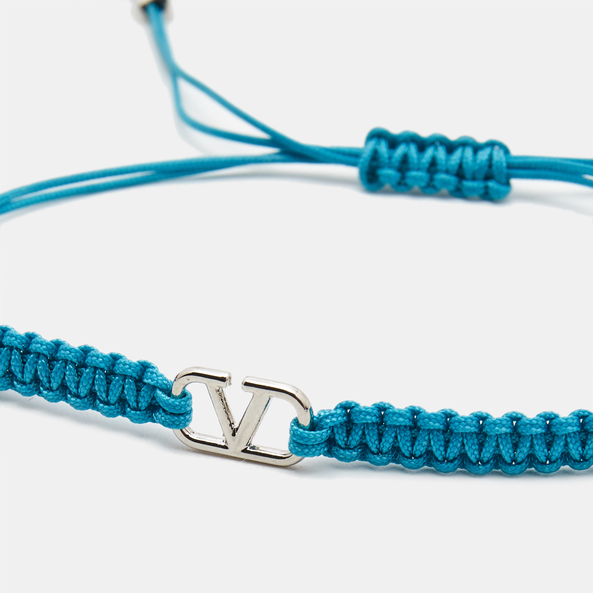 

Valentino Vlogo Silver Tone Cord Bracelet