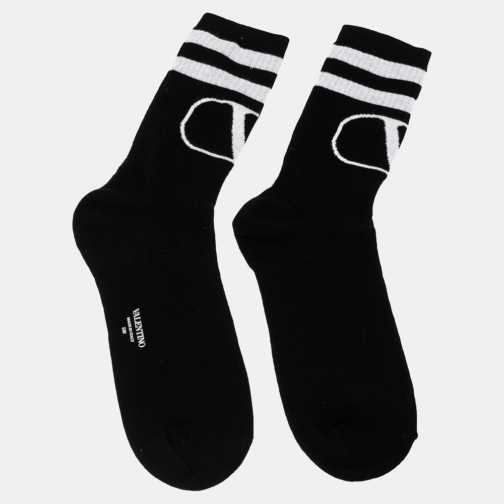 

Valentino Black/White Cotton Vlogo Socks Size S