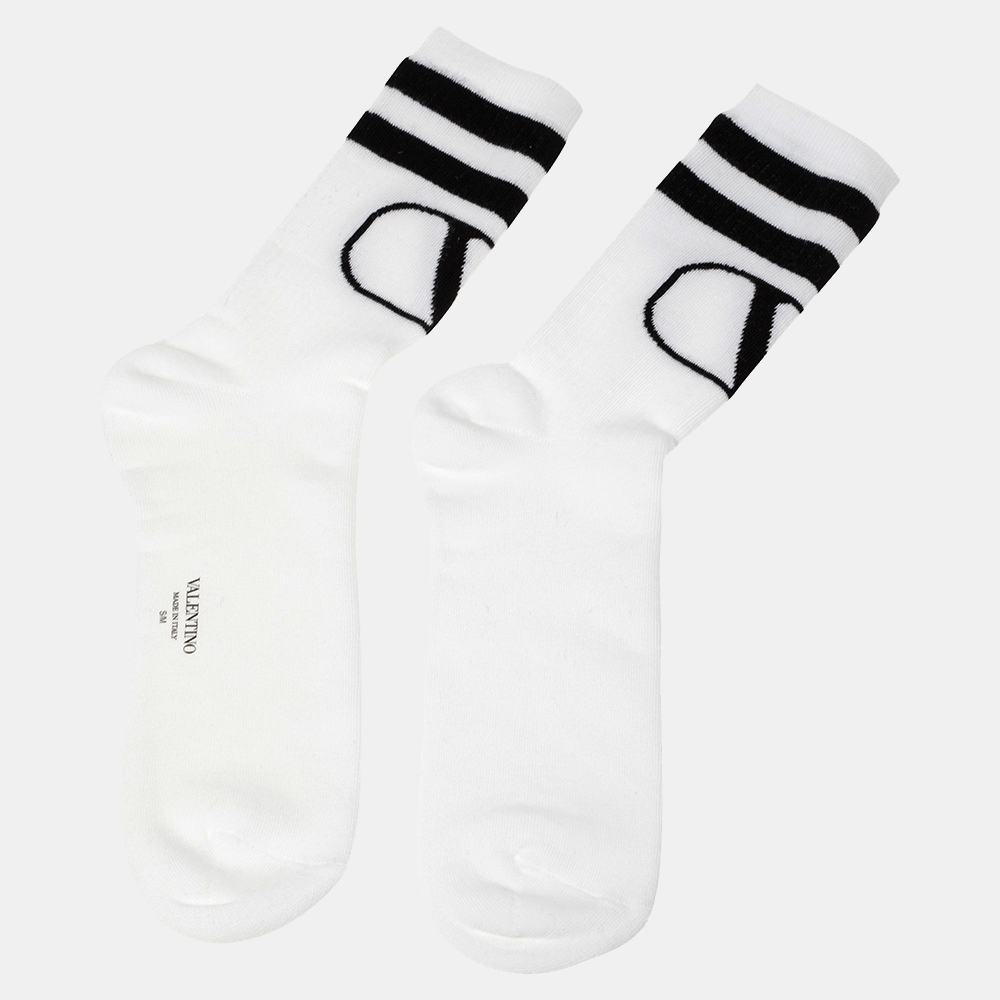 

Valentino Bianco/Nero VLOGO SIGNATURE Socks /M, White