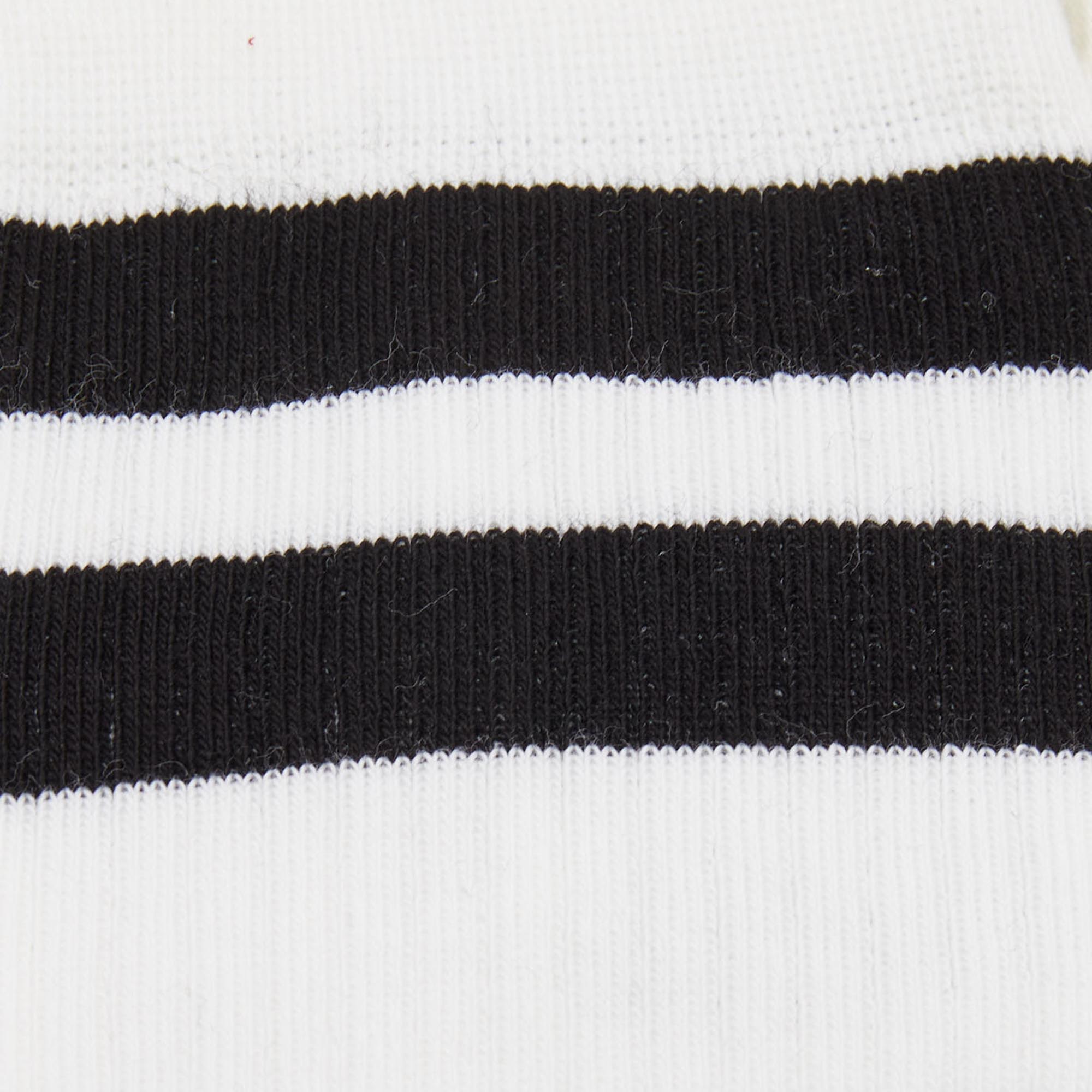 

Valentino White Logo Striped Cotton Knit Socks