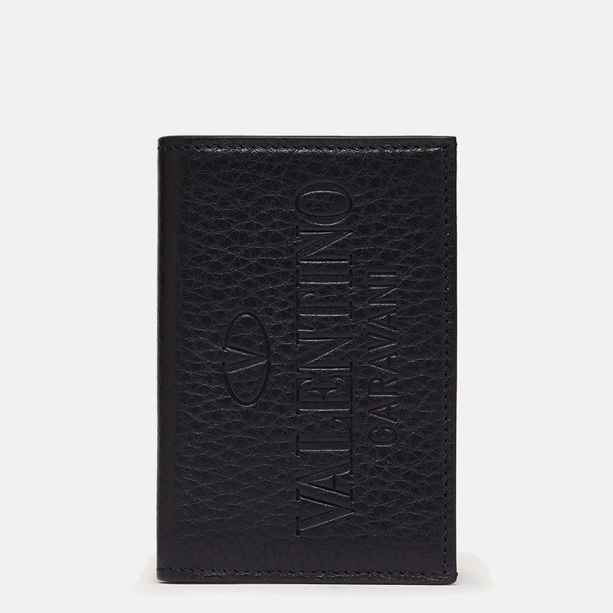 مملوكة مسبقًا Valentino Black Leather Card Case