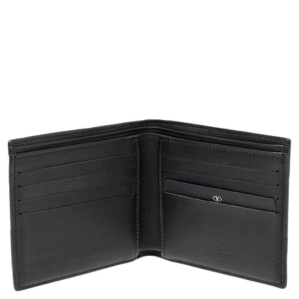 

Valentino Black Canvas and Leather Camouflage Bifold Wallet