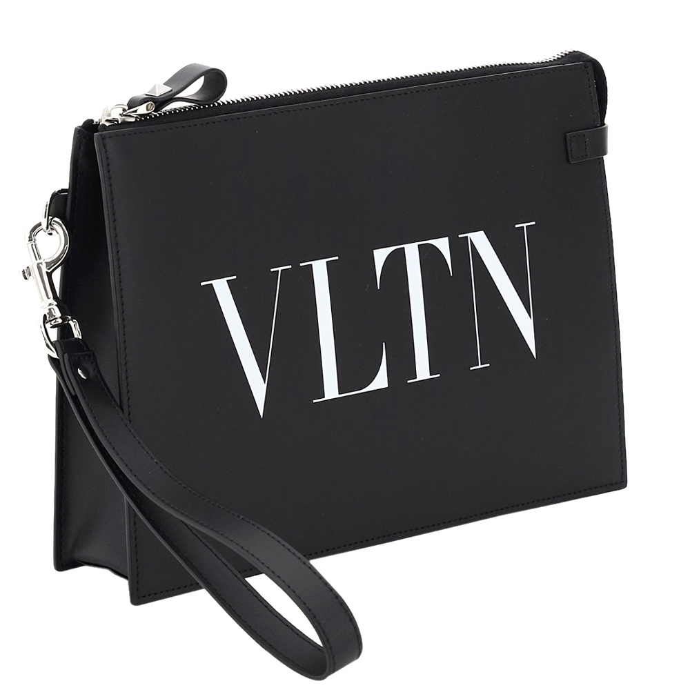 

Valentino Garavani Black VLTN Print Pouch