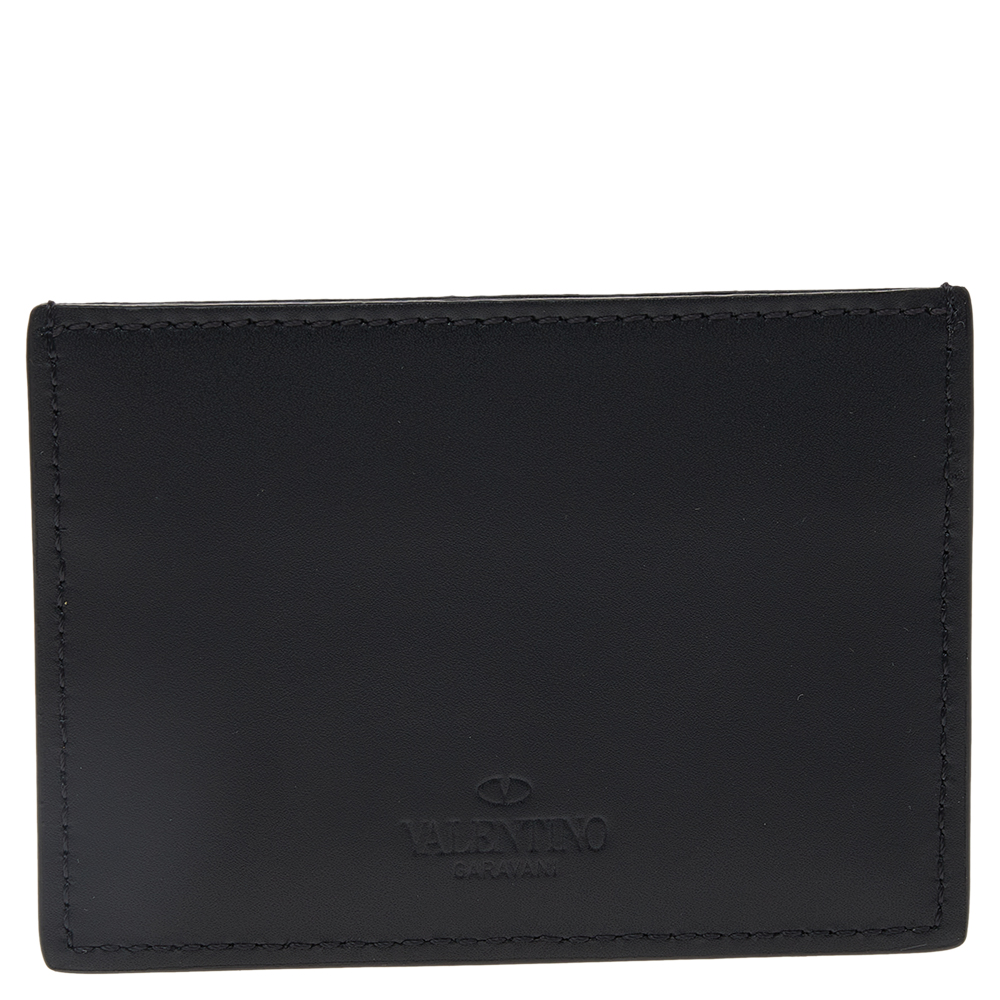 

Valentino Black Leather VLTN Card Holder