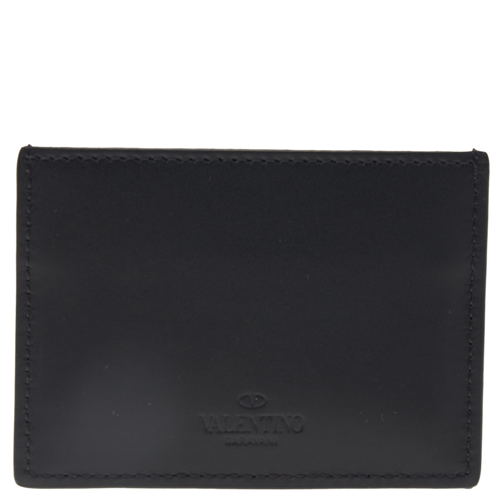 

Valentino Black Leather VLTN Card Holder