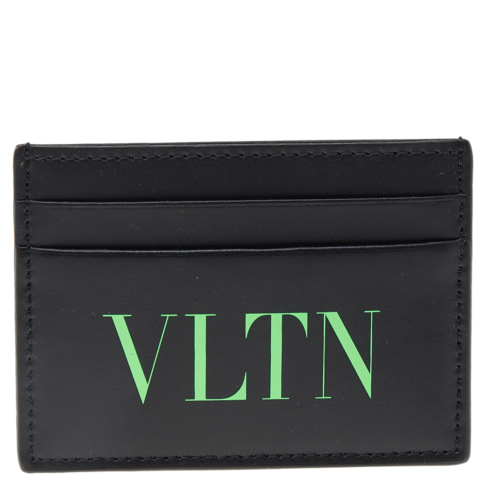 Valentino Black Leather VLTN Card Holder Valentino | The Luxury Closet