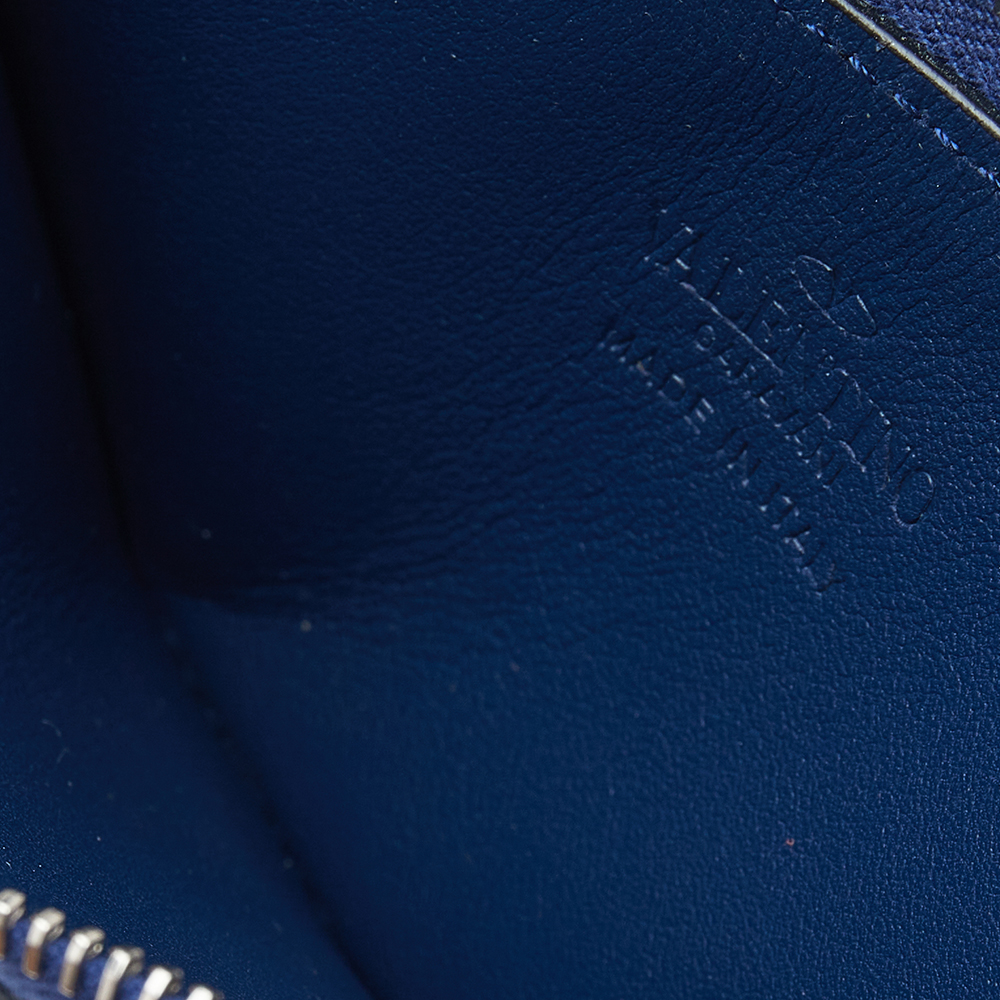 

Valentino Blue Leather VLogo Signature Coin Card Case