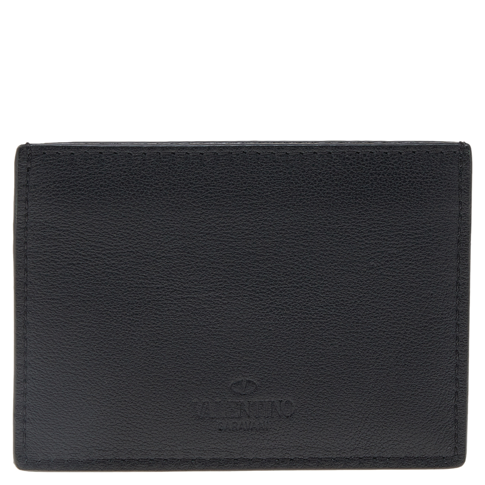 

Valentino Black Leather VLTN Card Holder