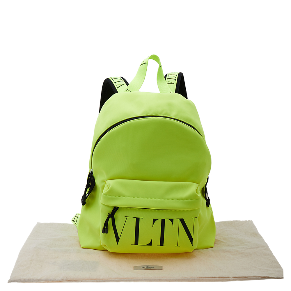 VALENTINO GARAVANI Nylon VLTN Print Mini Backpack Green White 1293810