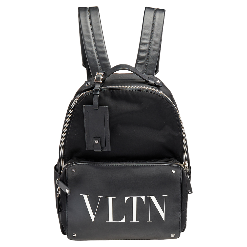 Valentino Black Nylon And Leather VLTN Backpack Valentino | TLC