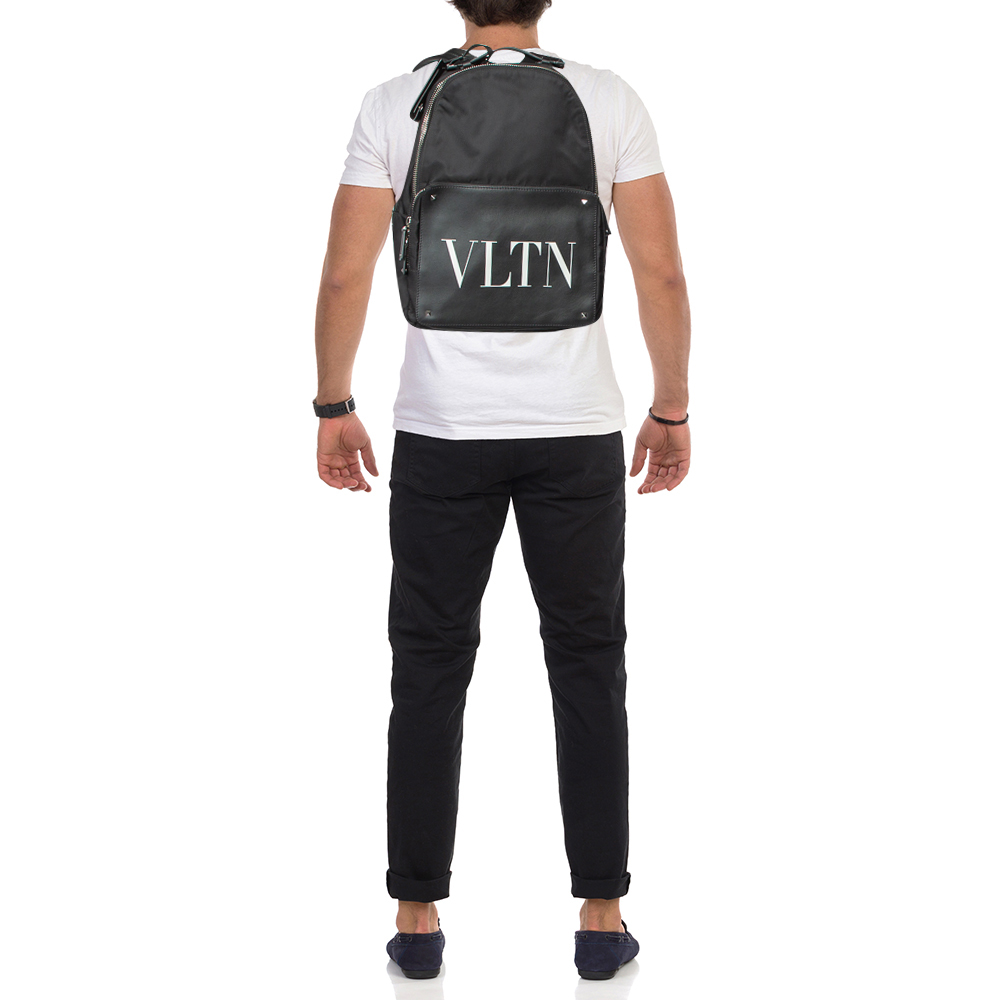 

Valentino Black Nylon And Leather VLTN Backpack