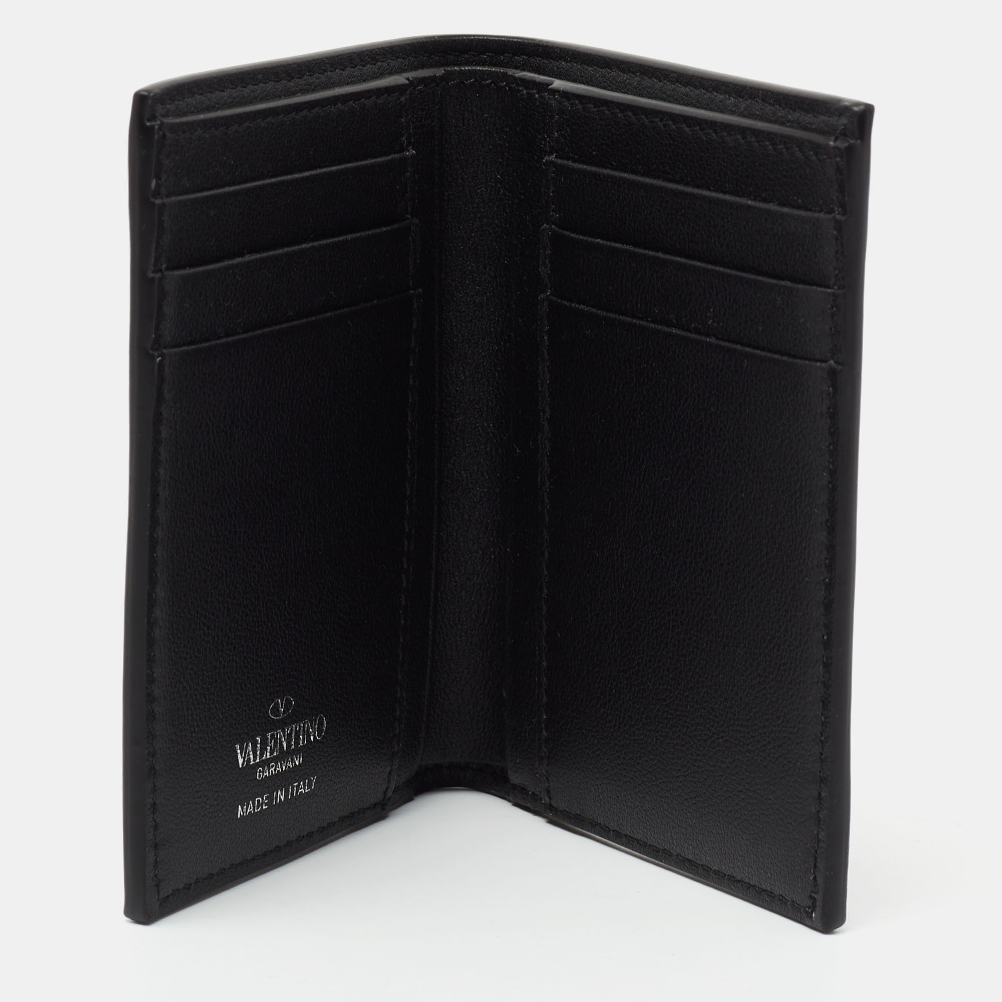 

Valentino Silver/Black Leather VLTN Card Case