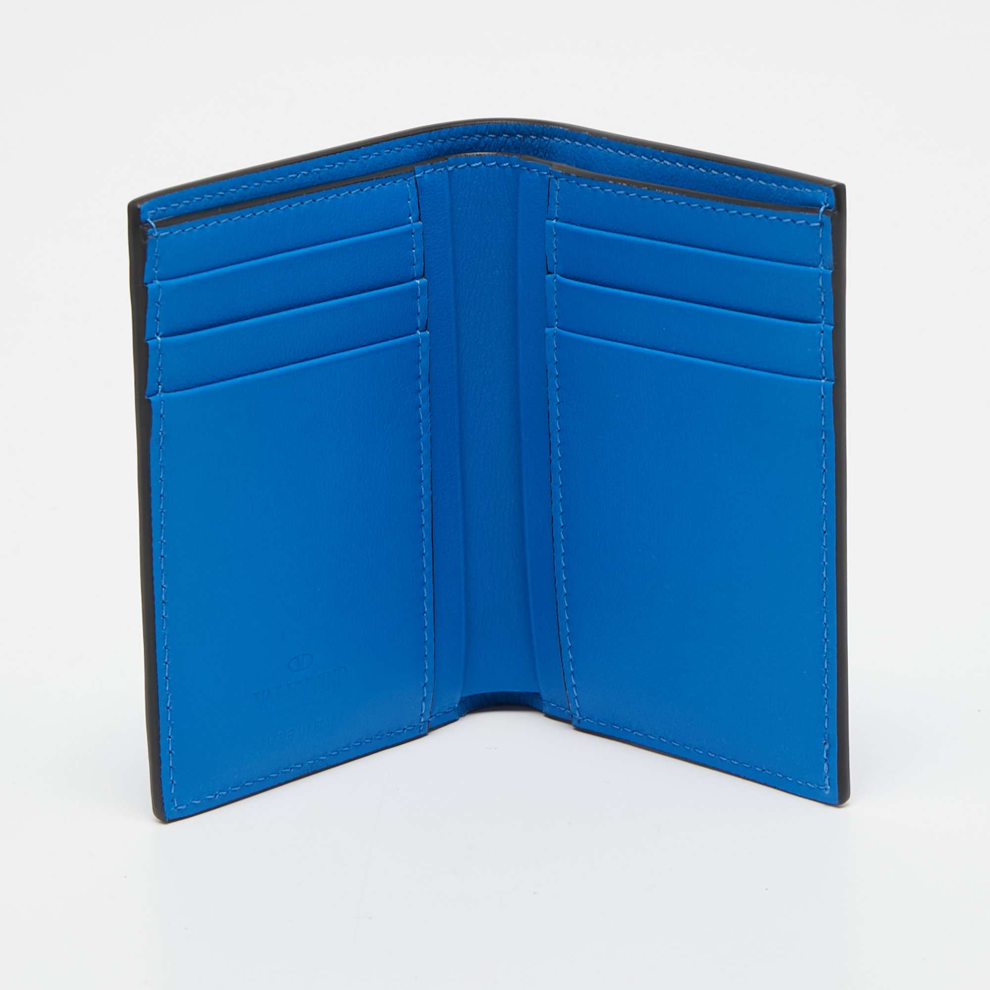 

Valentino Blue Leather Vlogo Card Case