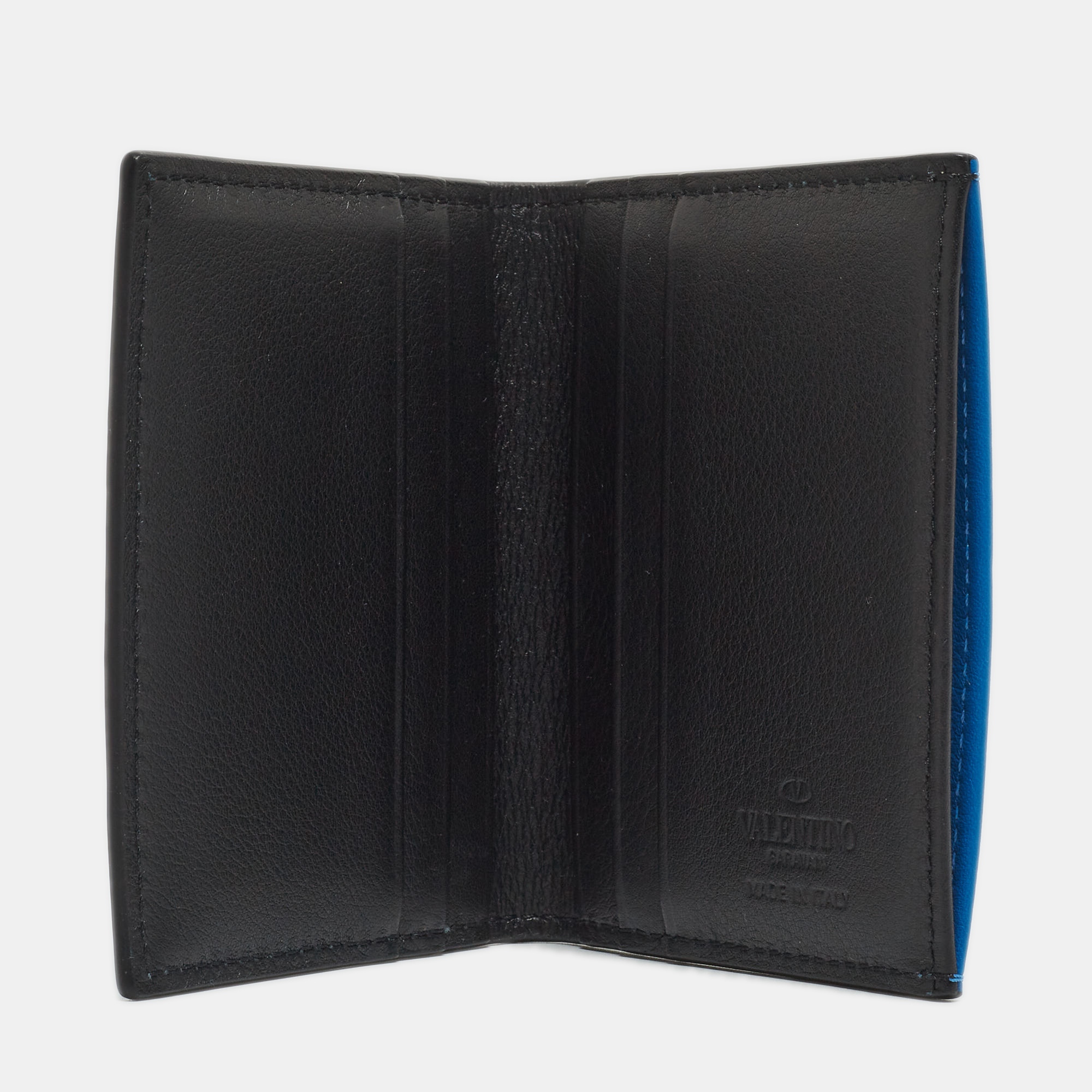 

Valentino Blue Leather VLogo Flap Card Case