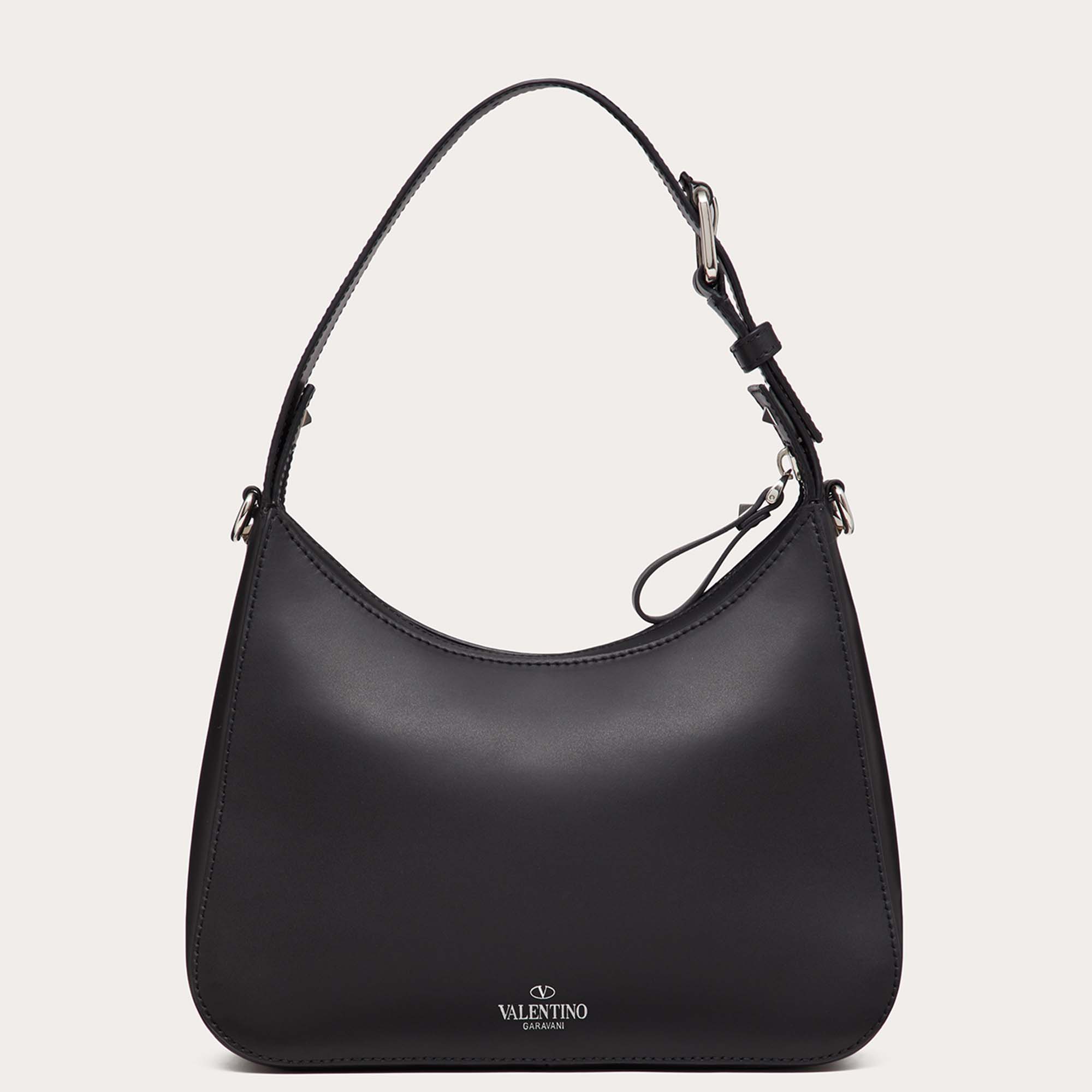 

Valentino Black Leather VLTN Shoulder Bag