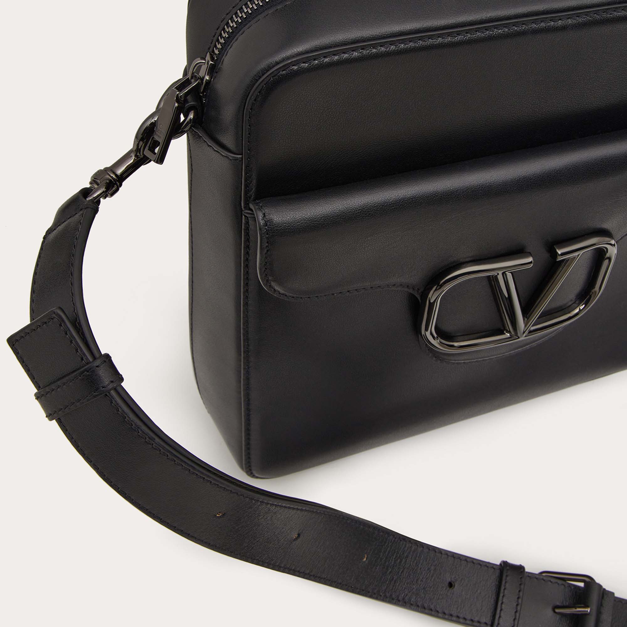 

Valentino Black Leather Loco Messenger Bag