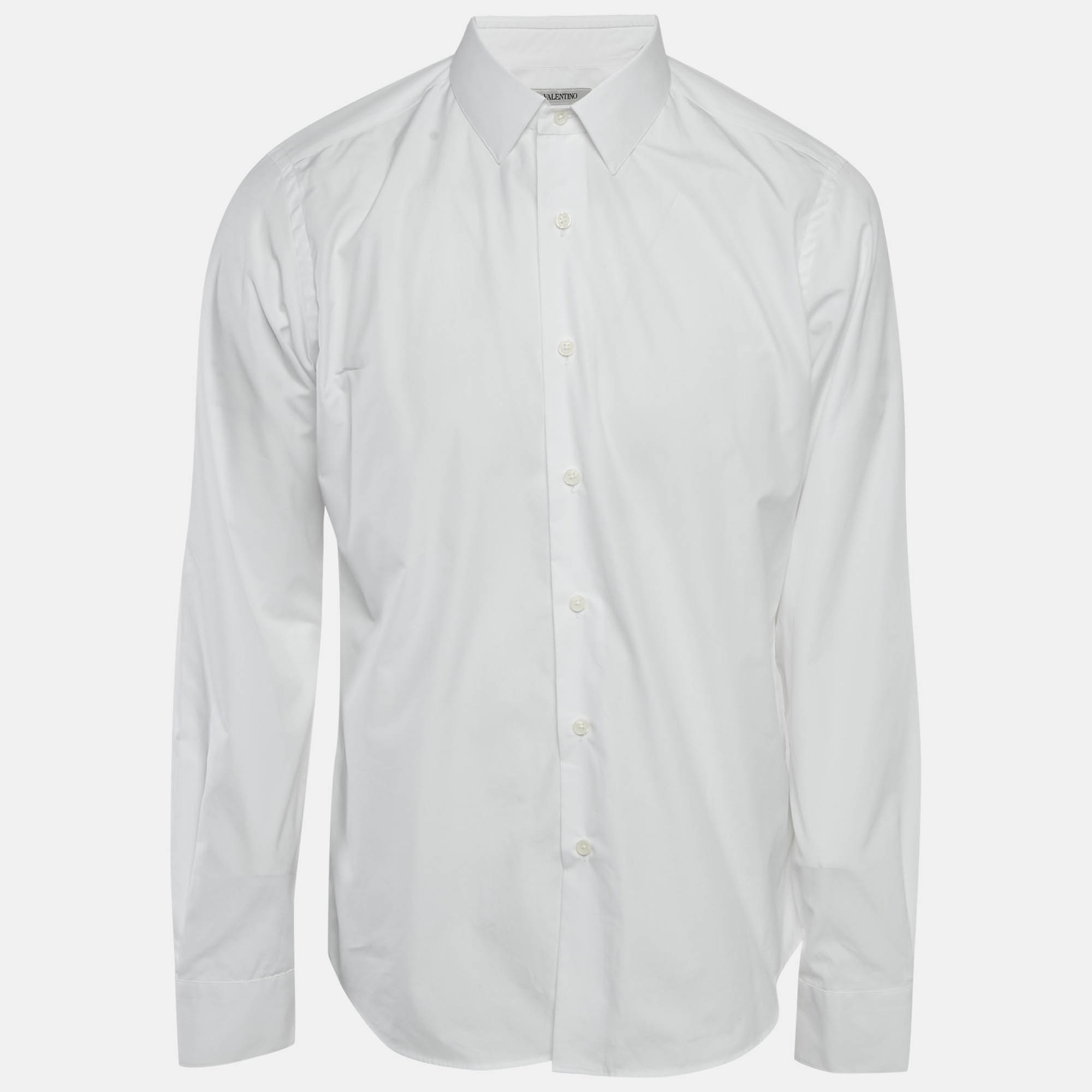 

Valentino White Cotton Long Sleeve Shirt XL