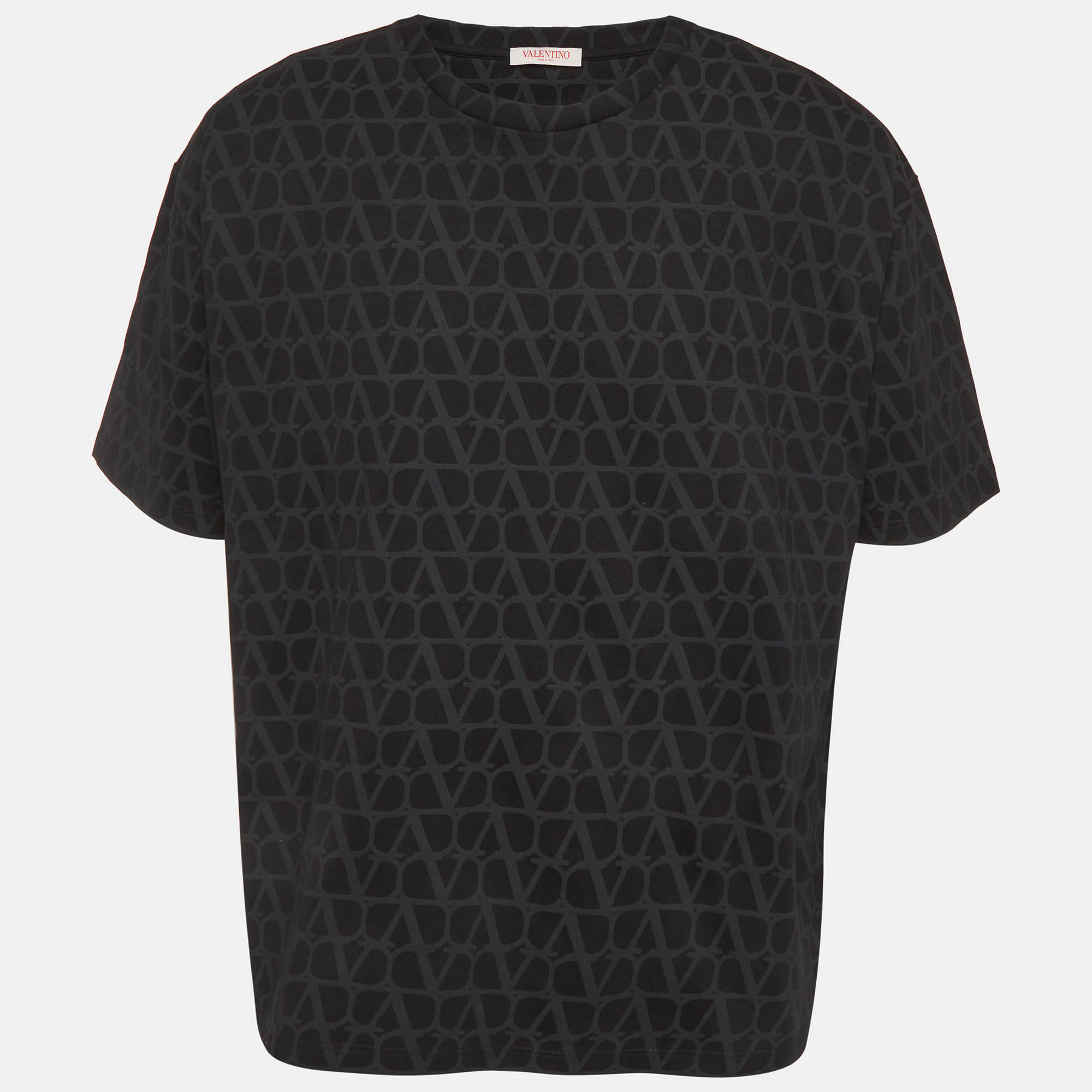 

Valentino Black Monogram Cotton Crewneck T-Shirt XL