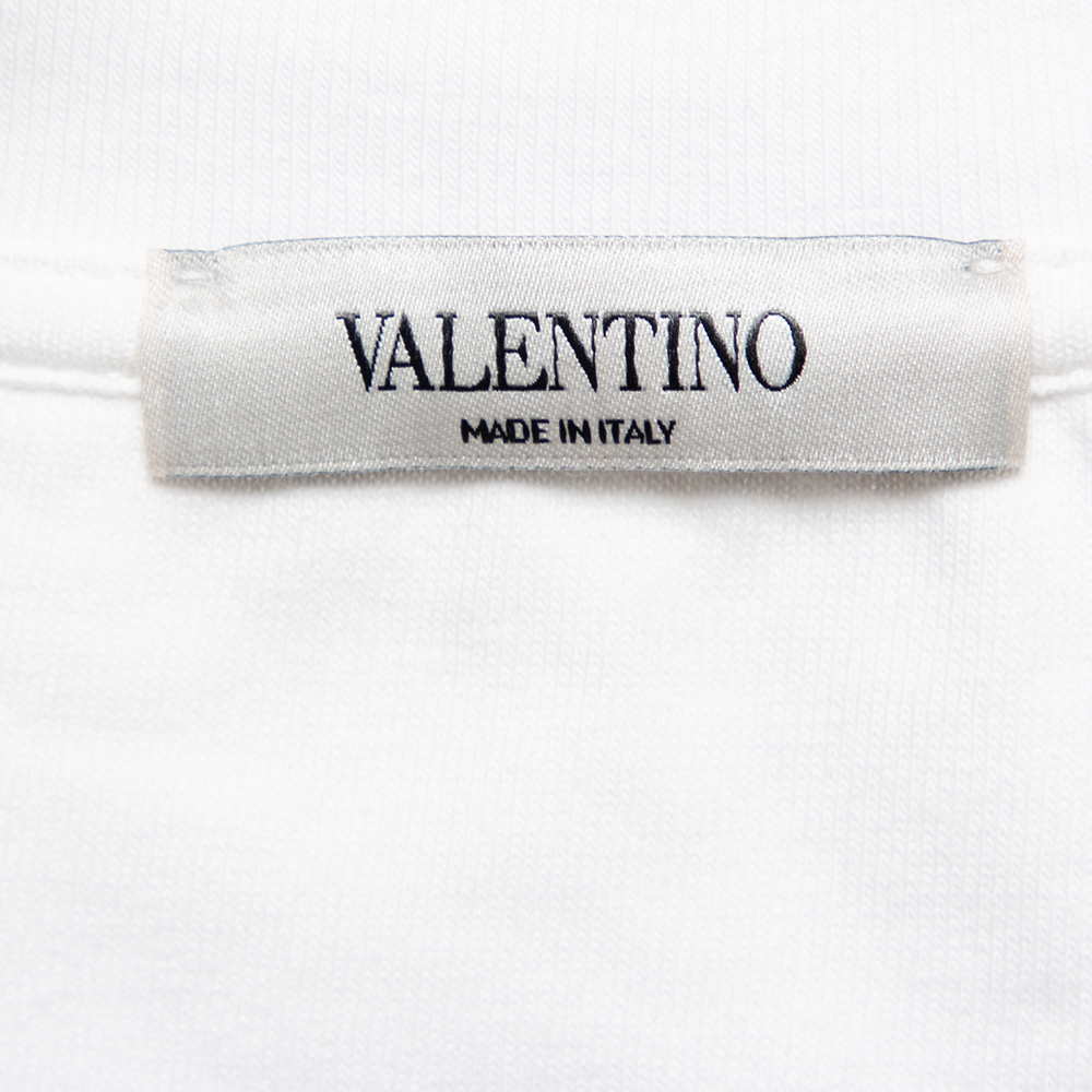 

Valentino White Cotton Butterfly Print T-Shirt Size