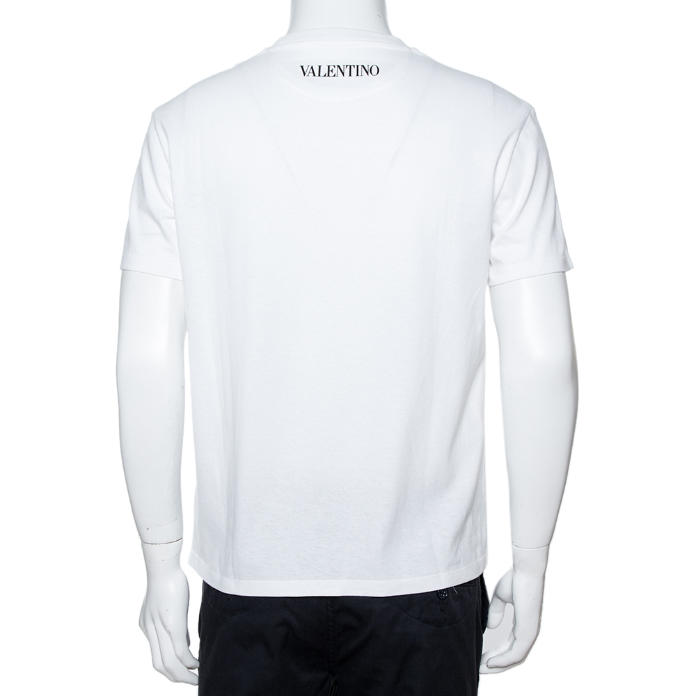 

Valentino White Cotton Floating Island Graphic-Print T-Shirt